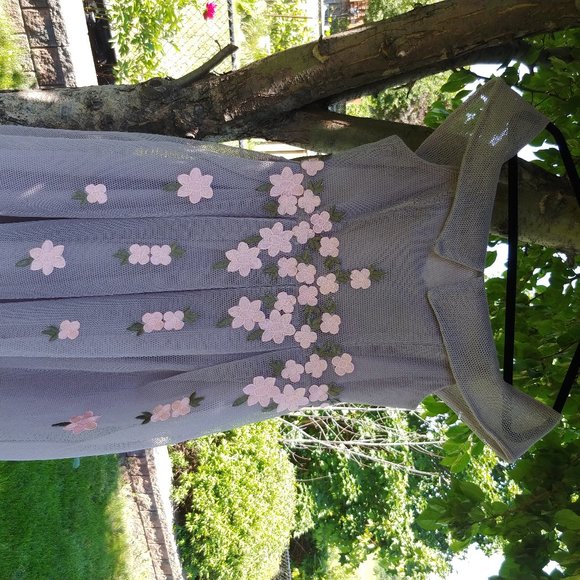 Off shoulder Floral Mesh Bardot Skater Dress - Picture 12 of 16